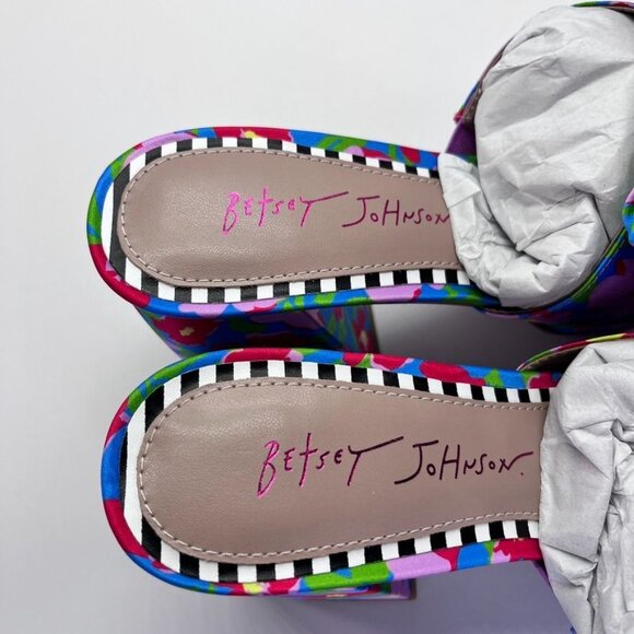 Betsy Johnson Maccie Platform Sandal Womens Size 7 in Blue Multi Floral Pearls - Picture 8 of 15